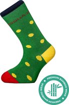 SQQUADD® Bamboe Chaussettes Enfants - Unisexe - Taille 23-26 - Sans couture et durables - Contre la transpiration des pieds - Bamboo - Vert/Rouge/Jaune