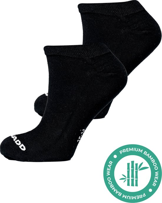 SQQUADD® Bamboe Sokken Sneaker - Dames en Heren - Unisex - Maat 43-46 - Naadloos en Duurzaam - Tegen Zweetvoeten - Bamboo Sneakersokken - Zwart
