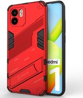 Coque Xiaomi Redmi A1 / A2 Antichoc Kickstand Back Cover Rouge