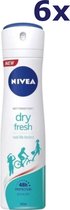 Bol.com NIVEA Dry Fresh - 6 x 150ml - Voordeelverpakking - Deodorant Spray aanbieding