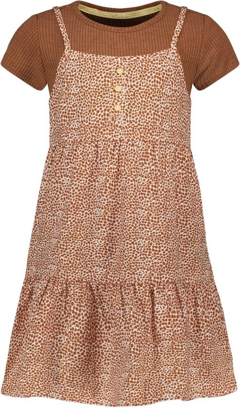 Like Flo girls 2pc dress AO dot; Flo meisje toffee