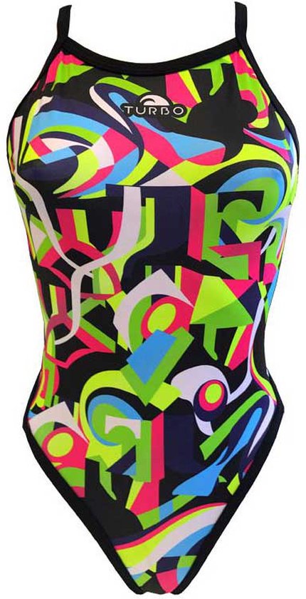 Maillot de bain Turbo Geo Abstract Multicolore 5XL Femme