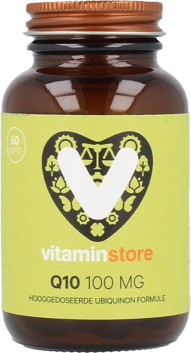 Vitaminstore Q10 100 mg 60 softgels Goed opneembare ubiquinon Vitaminstore Q10 100 mg 60 softgels Goed opneembare ubiquinon