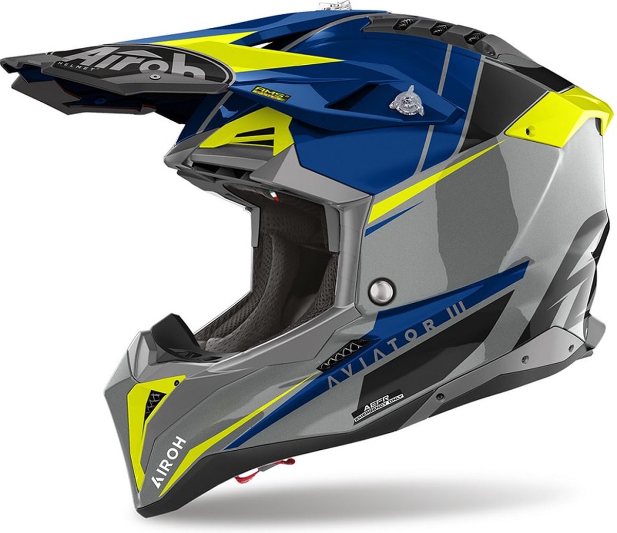 Airoh Aviator 3 Push Blue Helmet S - Maat S - Helm