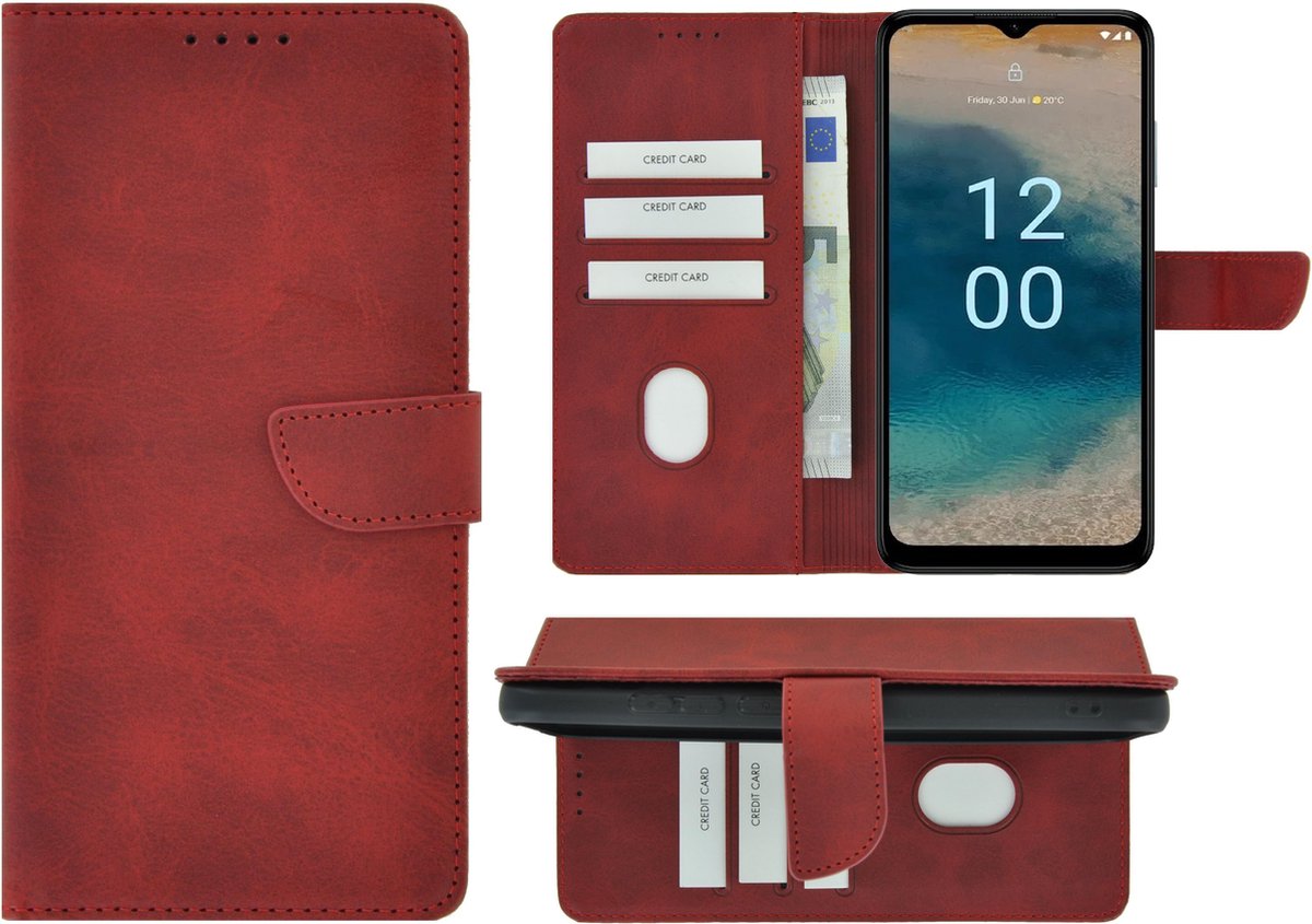 MoDo hoesje Geschikt voor Nokia G22 - Kunstleer Book Case - Rood