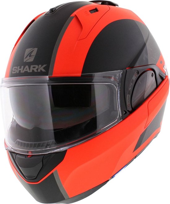 Foto: Shark evo es motorhelm systeemhelm endless mat oranje zwart xs