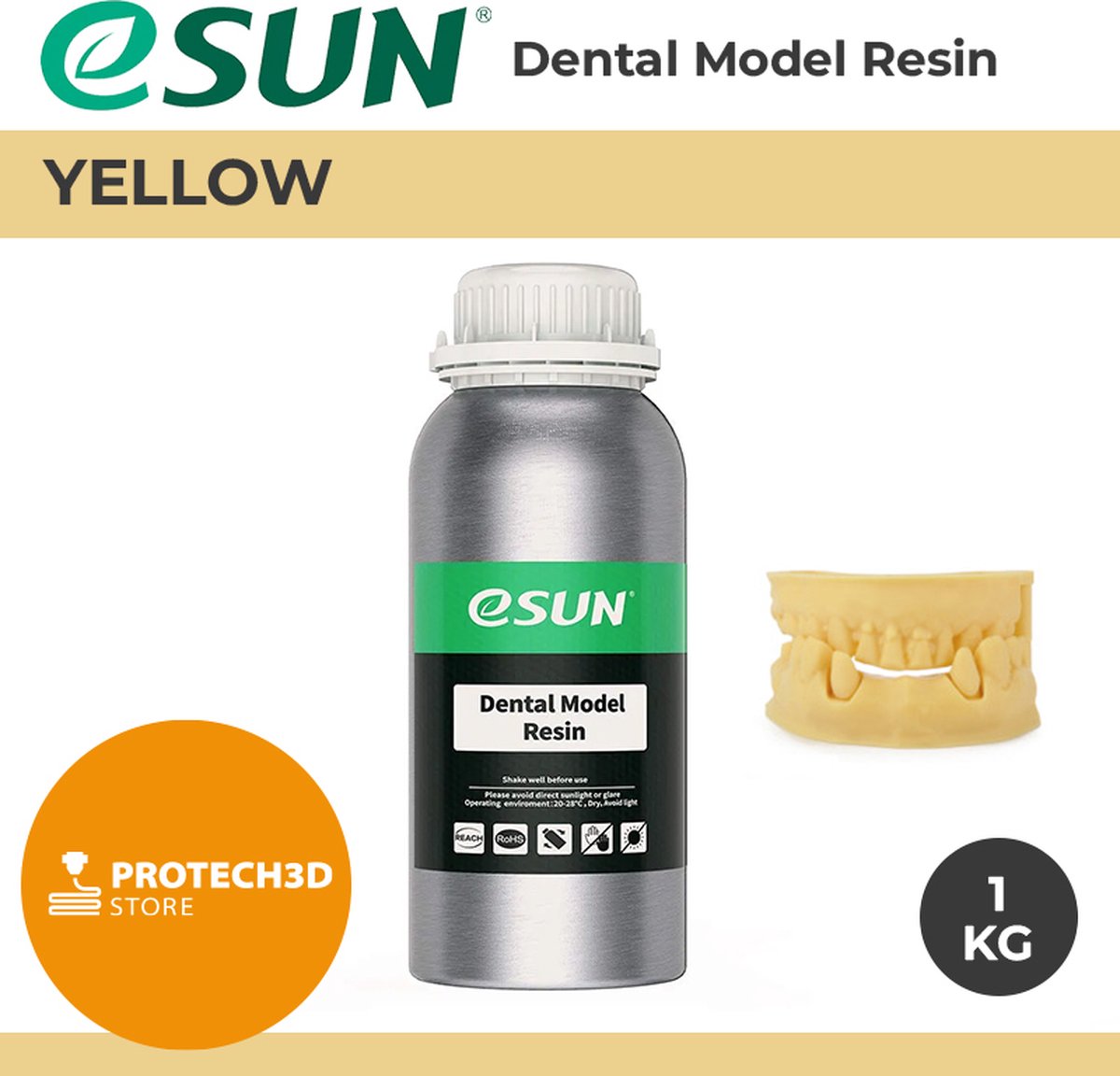 eSun - Dental Model Resin, Yellow - 1kg