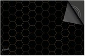 Inductie beschermer 76x51,5 - afdekplaat inductie mat - Dietrix Kookplaat beschermer - Base - Hexagon - Hexagon zwart goud