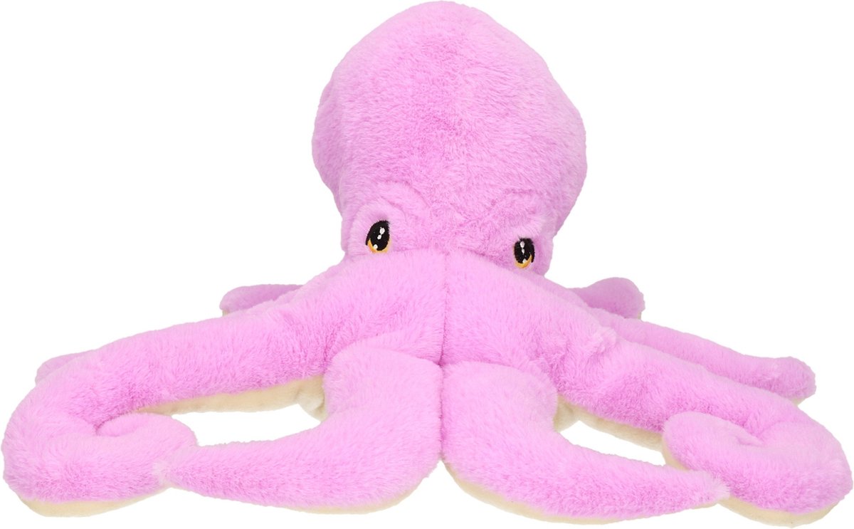 Pluche kleine knuffel zeedieren Inktvis/octopus van 33 cm - Speelgoed beesten uit de soft serie - Leuk als cadeau