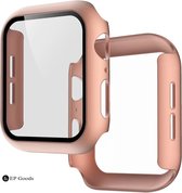 EP Goods - Full Cover/Hoesje - Screen Protector - Geschikt voor Apple Watch Series 7, 8 en 9 41mm - Hardcase - Protection - Rosegoud