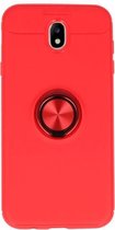 Wicked Narwal | Softcase voor Samsung Galaxy J7 2017 Hoesje met Ring Houder Rood