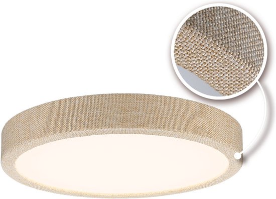 Panneau LED Paulmann Cosara - IP44 - rond - blanc chaud - 15W - textile beige