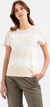 camel active T-shirt met korte mouwen met batik strepen - Maat womenswear-S - Beige