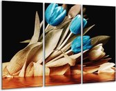Peinture sur toile Tulipe | Bleu, noir, marron | 120x80cm 3 Liège