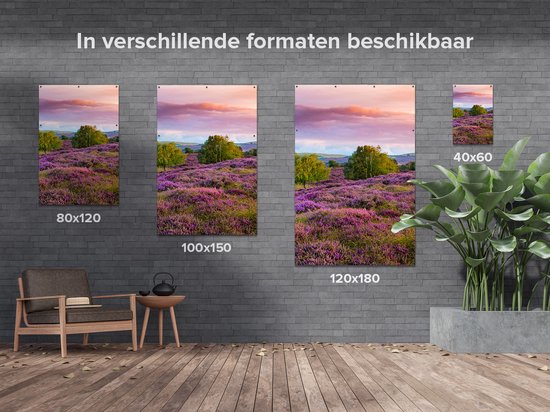 Gards Garden poster Purple Meadow - 80x120 cm - Toile jardin - Décoration de jardin - Décoration murale extérieur - Tableau jardin
