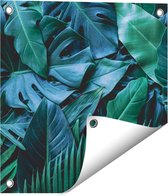 Gards Tuinposter Tropische Groene Bladeren - 40x40 cm - Tuindoek - Tuindecoratie - Wanddecoratie buiten - Tuinschilderij