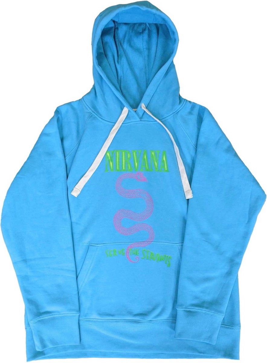 Nirvana - Serve The Servants Neon Hoodie/trui - L - Blauw