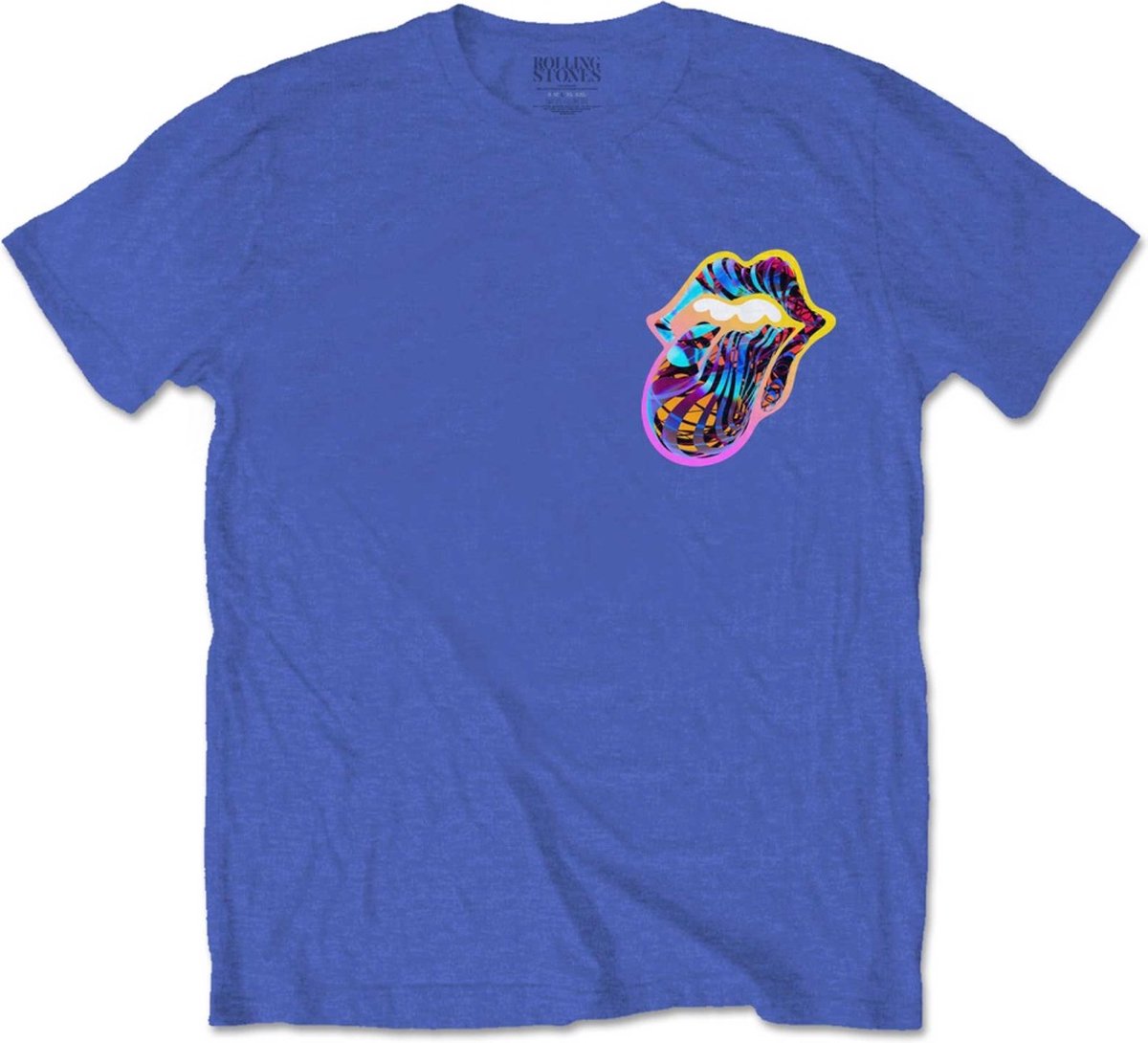 The Rolling Stones - Sixty Gradient Text Heren T-shirt - L - Blauw