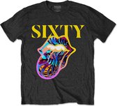 The Rolling Stones - Sixty Cyberdelic Tongue Heren T-shirt - L - Zwart