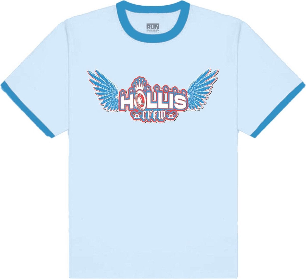 Run DMC - Hollis Crew Heren T-shirt - L - Blauw