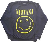 Nirvana - Yellow Happy Face Sweater/trui - M - Blauw