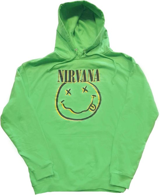 Nirvana - Inverse Happy Face Hoodie/trui - S - Groen