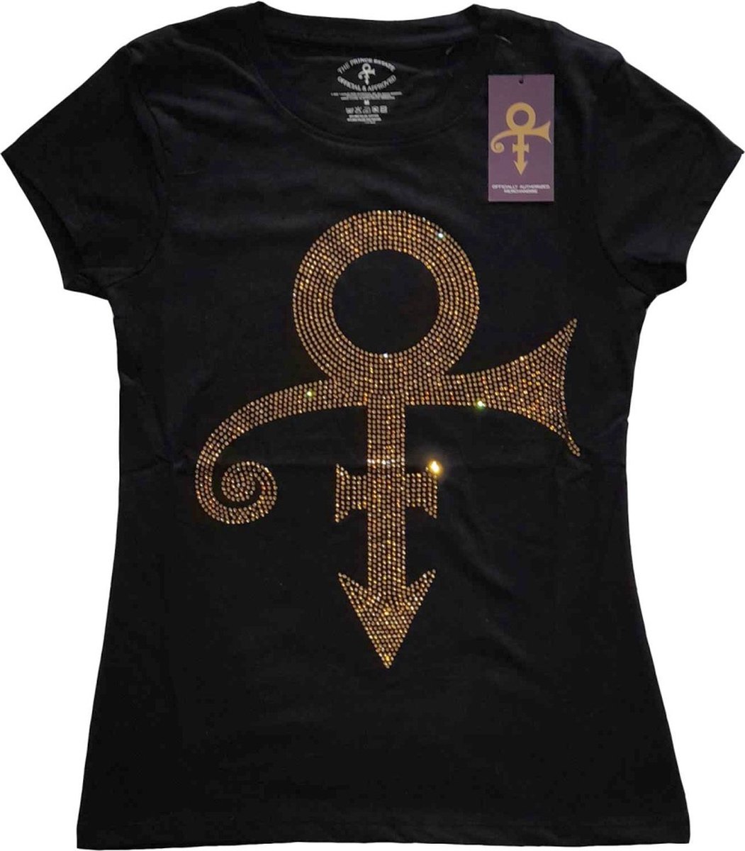 Prince - Gold Symbol Dames T-shirt - M - Zwart