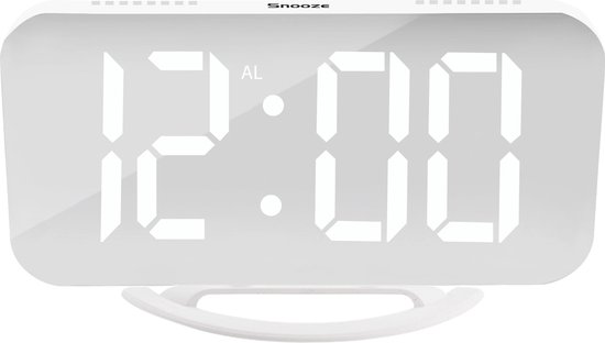 Luxime® - Digitale Wekker - Slaapkamer - Klok - Energiezuinig - Wit