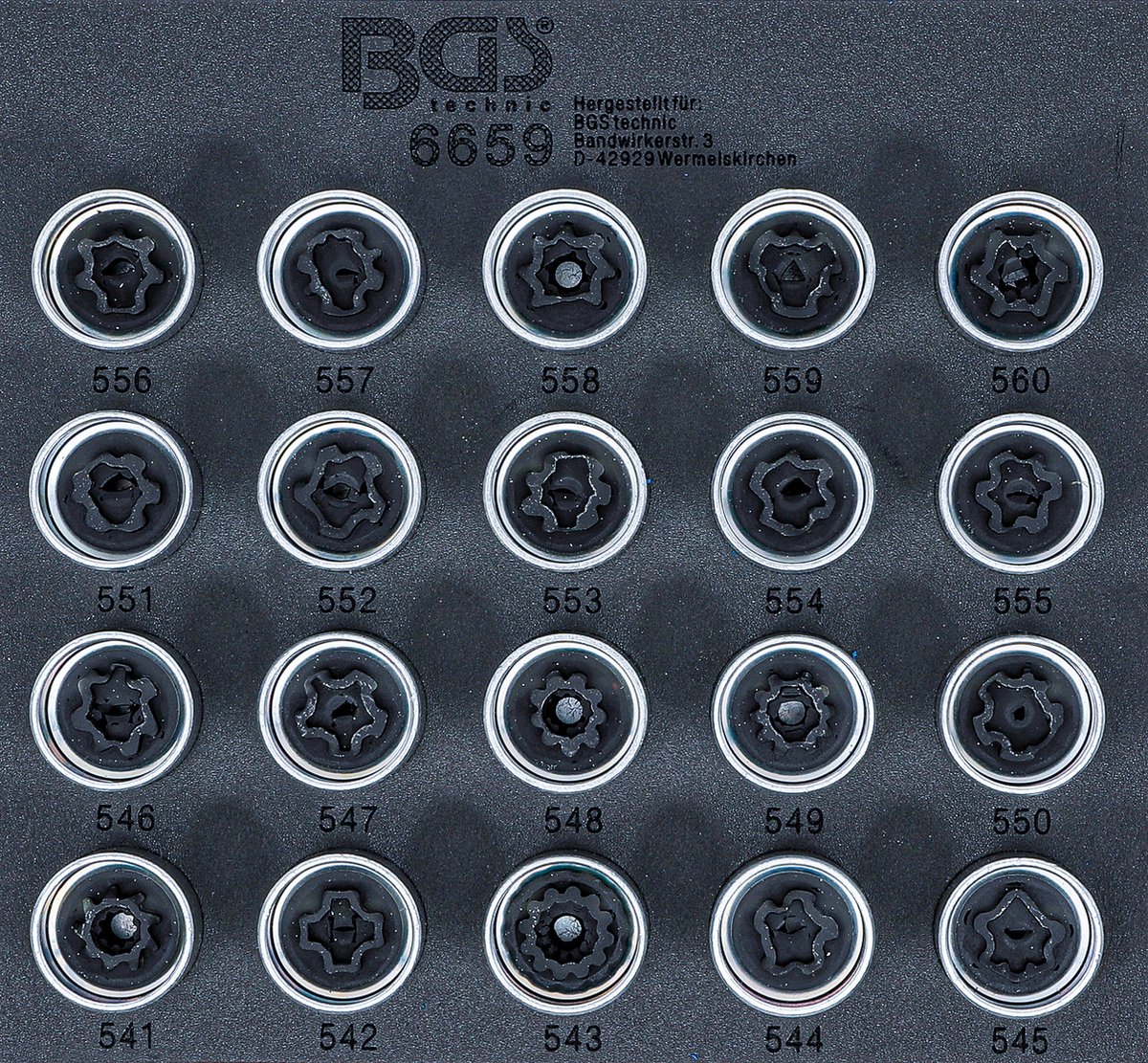 BGS Velgenslot demontageset voor VAG 20 delig