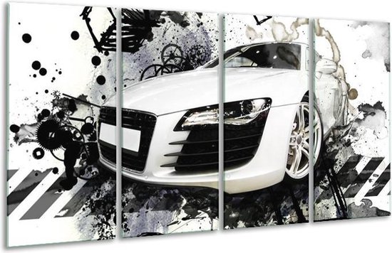 Glasschilderij Audi | Wit, Zwart, Grijs |