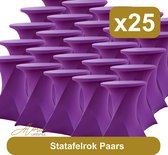 Statafelrok paars 80 cm per 25 - partytafel - Alora tafelrok voor statafel - Statafelhoes - Bruiloft - Cocktailparty - Stretch Rok - Set van 25