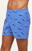 Woody losse boxershort jongens/heren – blauw met walvis all-over print – 231-2-QLB-Z/928 – maat S