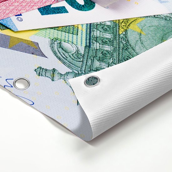 Gards Affiche de Jardin Billets Euro - Piles - 100x100 cm - Toile de Jardin - Décoration de jardin - Décoration murale Extérieure - Tableau Jardin