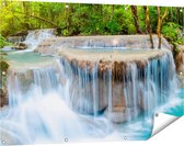 Gards Tuinposter Waterval in het Bos in Thailand - 120x80 cm - Tuindoek - Tuindecoratie - Wanddecoratie buiten - Tuinschilderij