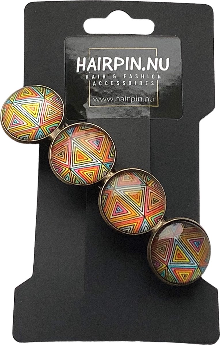 Hairpin.nu-Hairclip-glas cabochon-haarspeld-mandala-bohemian-ibiza-boho-multicolor-print
