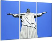 Glasschilderij Brazilie - Blauw, Grijs - 120x80cm 3Luik - Foto Op Glas - Geen Acrylglas Schilderij - GroepArt 6000+ Glas Art Collectie - Maatwerk Mogelijk