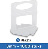 Maxifix - 3 mm Tegel Levelling Clips - Tegel Levelling Systemen - Tegel Nivelleer Systemen - Tegel Dikte 3-13 mm - 1000 stuks