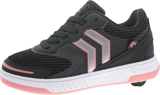 Breezy Rollers Kinder Sneakers met Wieltjes - Zwart/Grijs - Schoenen met wieltjes - Rolschoenen - Maat: 31