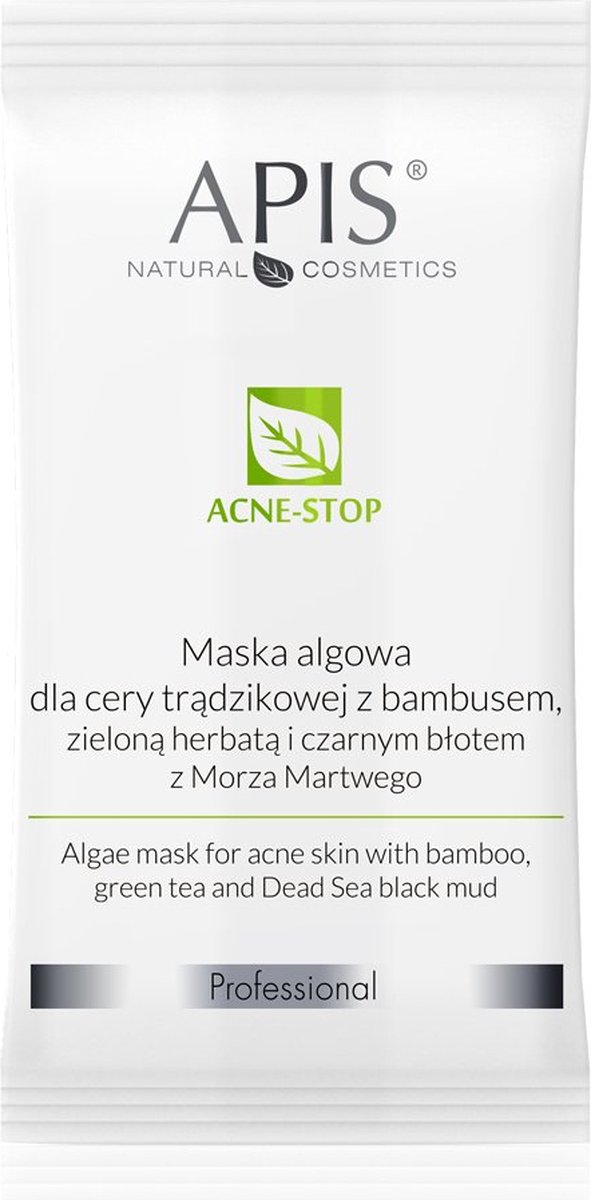 Acne-Stop algenmasker voor de acnegevoelige huid met bamboe groene thee en zwarte modder uit de Dode Zee 20g