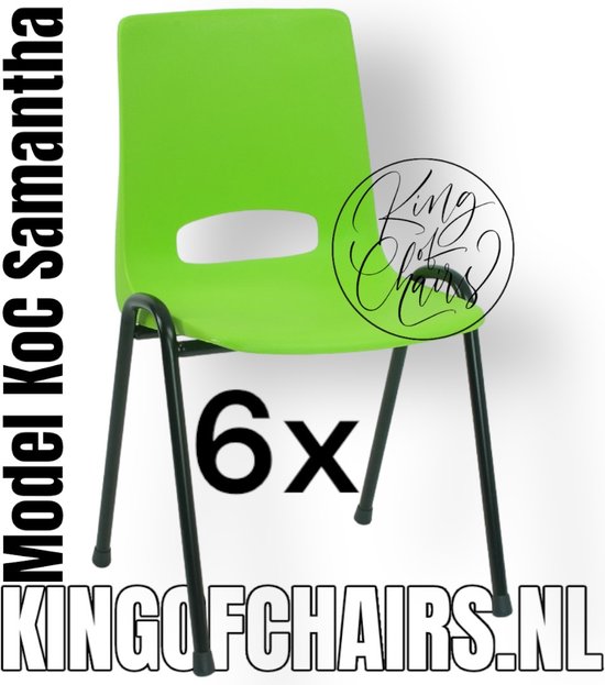 King of Chairs -Set van 6- Model KoC Samantha lime met zwart onderstel. Stapelstoel kuipstoel vergaderstoel tuinstoel kantine stoel stapel stoel kantinestoelen stapelstoelen kuipstoelen arenastoel De Valk 3320 bistrostoel schoolstoel bezoekersstoel