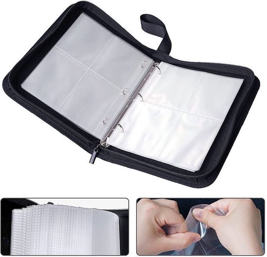 AOBOPLE Verzamelkaartenalbum, kaartenalbum voor 160 kaarten, 4 vakken 20 Pagina, verzamelalbum, PU-kaartenhouder, verzamelkaartenalbums voor kaarten van 3 x 4, foto, sportkaarten