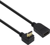 HDMI verlengkabel - Haaks - 1.4 - 3 meter - Verguld - Zwart - Allteq