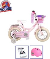 Vélo pour enfants Volare Ashley - 12 pouces - Rose - 95% assemblé - Avec casque de vélo et accessoires
