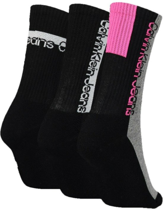 Calvin Klein Jeans Women Sock Athleisure (3-pack) - dames sokken - zwart - Maat: One size