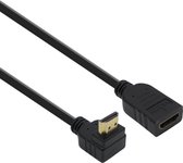 HDMI verlengkabel - Haaks - 1.4 - 0.5 meter - Verguld - Zwart - Allteq
