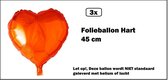 3x Ballon Aluminium Coeur Orange (45 cm) - Fête du Roi Mariage Mariage Mariée Coeurs Balloon Party Festival Amour Orange