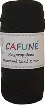 Cafuné Polypropyleen Macrame koord - 2mm - Zwart - PP4 - Haken - Macramé - Paracord - Polyester