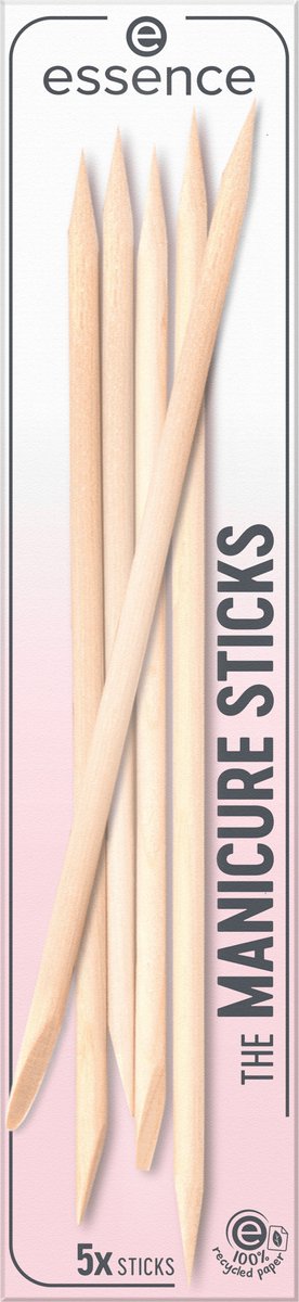 Goedkoopste 5 manicure Sticks Essence - manicurestokjes van berkenhout - 1 schuin en 1 puntig uiteinde - schoonmaken en terugschuiven