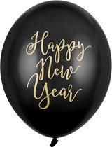 Partydeco - Ballonnen Happy New Year classic 6 stuks