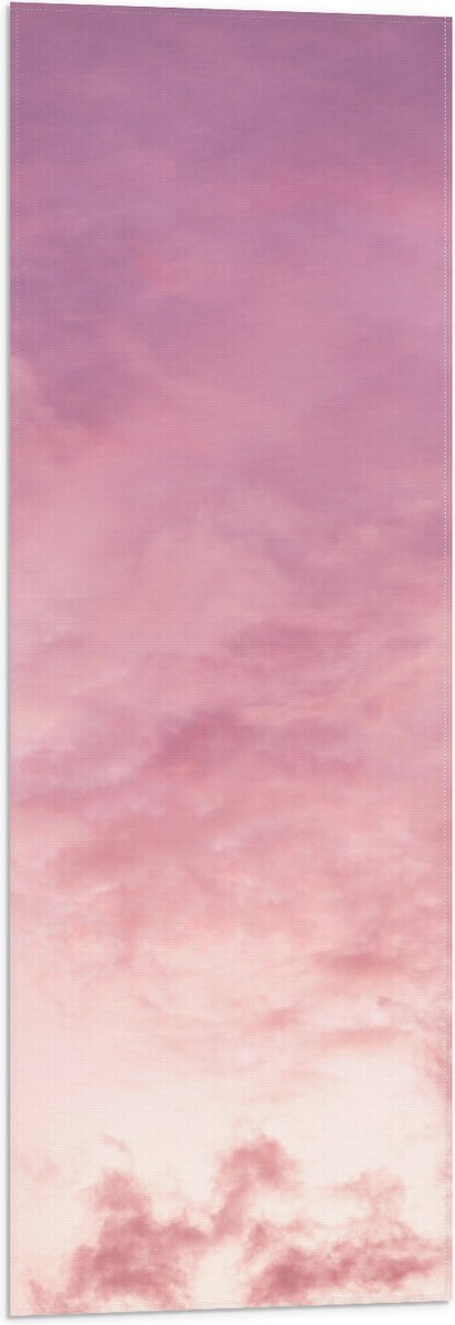 Vlag - Zachtroze Lucht met Sluierbewolking - 30x90 cm Foto op Polyester Vlag
